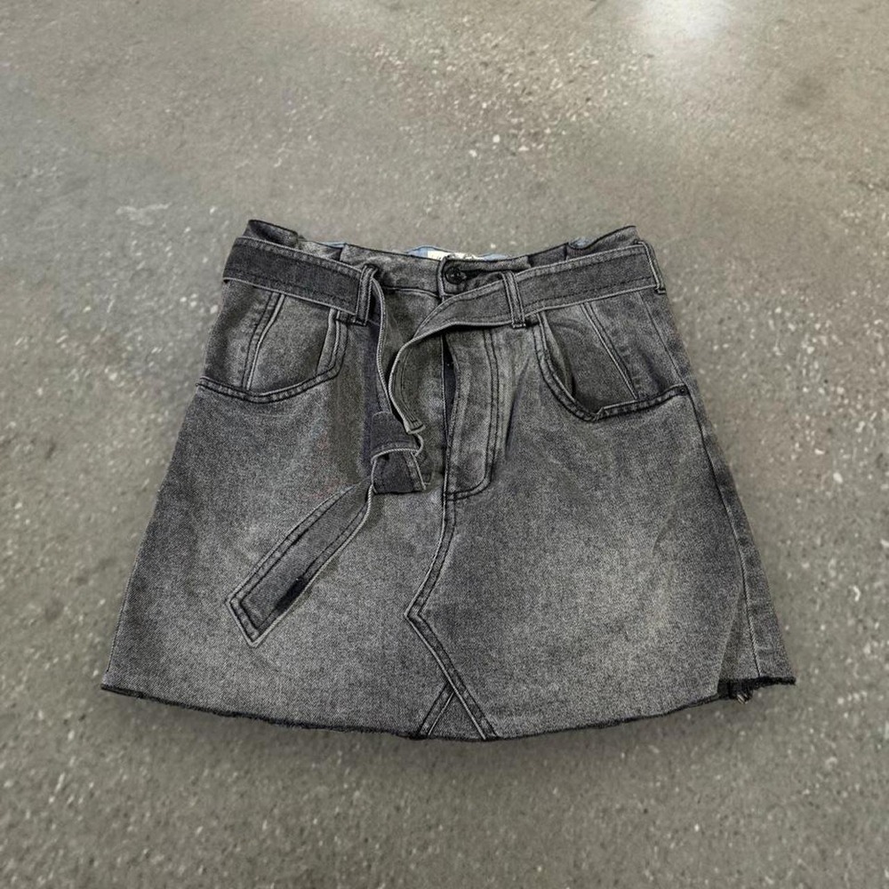 We The Free Grey East of Eden Denim Mini Skirt Size 29